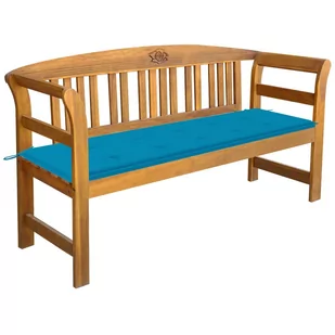 vidaXL Ławka ogrodowa z poduszką, 157 cm, drewno akacjowe - Ławki ogrodowe - miniaturka - grafika 1