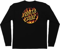Koszulki męskie - t-shirt męski SANTA CRUZ (THRASHER) FLAME DOT LS TEE Black - miniaturka - grafika 1