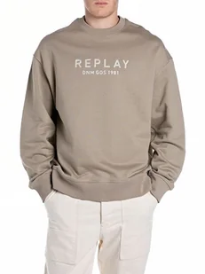 Replay Bluza w kolorze beżowym - Bluzy męskie - miniaturka - grafika 1