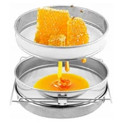 Opryskiwacze - Cedzidło do Miodu 24 Cm Sito Podwójne Nierdzewne Wiadro Odstojnik Regulacja - miniaturka - grafika 1