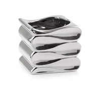 Donice - Osłonka ceramiczna fala srebrna 15 cm - miniaturka - grafika 1