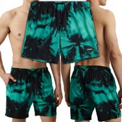 Kąpielówki męskie - Kąpielówki Męskie Hawajskie Szorty Plażowe z Nadrukiem Palmy ATLANTIC - XXL - miniaturka - grafika 1