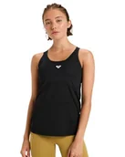 Koszulki i topy damskie - Roxy Top z dzianiny z krótkim rękawem Move Free Mesh Tank Czarny M - miniaturka - grafika 1