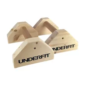 Pozostały sprzęt i akcesoria do ćwiczeń - Drewniane uchwyty do pompek paraletki UNDERFIT 28 cm - miniaturka - grafika 1