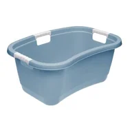 Kosze na bieliznę - Wanna na pranie Janne z miękkimi uchwytami 50 l niebieska keeeper - miniaturka - grafika 1