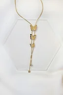 Biżuteria dla dzieci - Naszyjnik z Motylkami Złoty - miniaturka - grafika 1