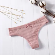 Majtki damskie - Stringi na gumce - Różowy XL 1pc - miniaturka - grafika 1