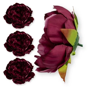 Piwonia główka wyrobowa purpura kwiat sztuczny do bukietu 6szt. Dodatkowo drut - Sztuczne kwiaty - miniaturka - grafika 1