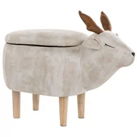Taborety i hokery - Beliani Pufa zwierzak ze schowkiem beżowa REINDEER - miniaturka - grafika 1