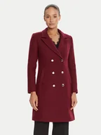 Płaszcze damskie - Rinascimento Płaszcz wełniany CFC0126118003 Bordowy Regular Fit - miniaturka - grafika 1