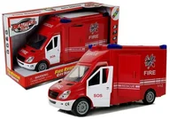 Samochody i pojazdy dla dzieci - Wóz Strażacki z Napędem Frykcyjnym Dźwiękiem Otwierane Drzwi LEAN Toys - miniaturka - grafika 1