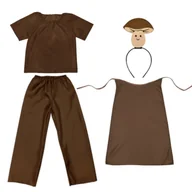 Stroje karnawałowe - ZESTAW GRZYBEK BOROWIK BRĄZOWY 116-128 5el - miniaturka - grafika 1