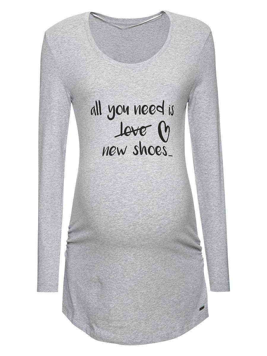 Damska bluzka ciążowa z długim rękawem szara Bellybutton Maternity, r.XS