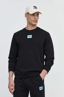 Bluzy męskie - HUGO bluza bawełniana męska kolor czarny z aplikacją - Hugo - grafika 1