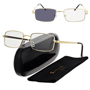 Plusy +2.00 Fotochromowe okulary do czytania z flexami ST342B złote - Okulary korekcyjne, oprawki, szkła - miniaturka - grafika 1