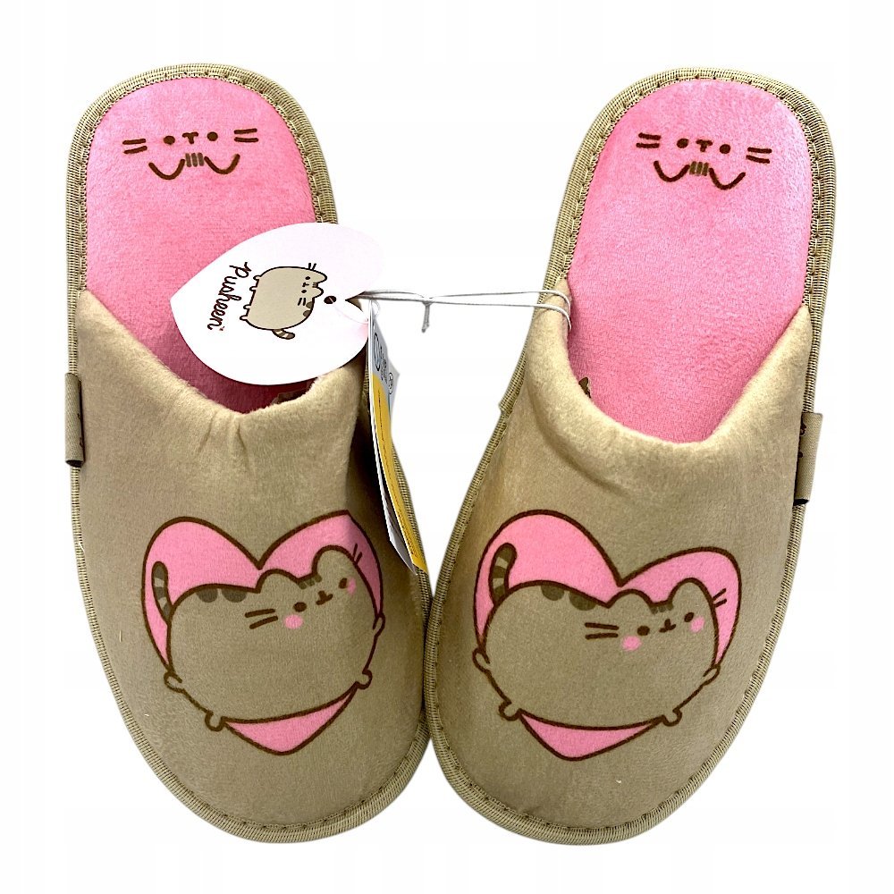 Pusheen Pluszowe Kapcie Beżowe Kotek rozmiar 38