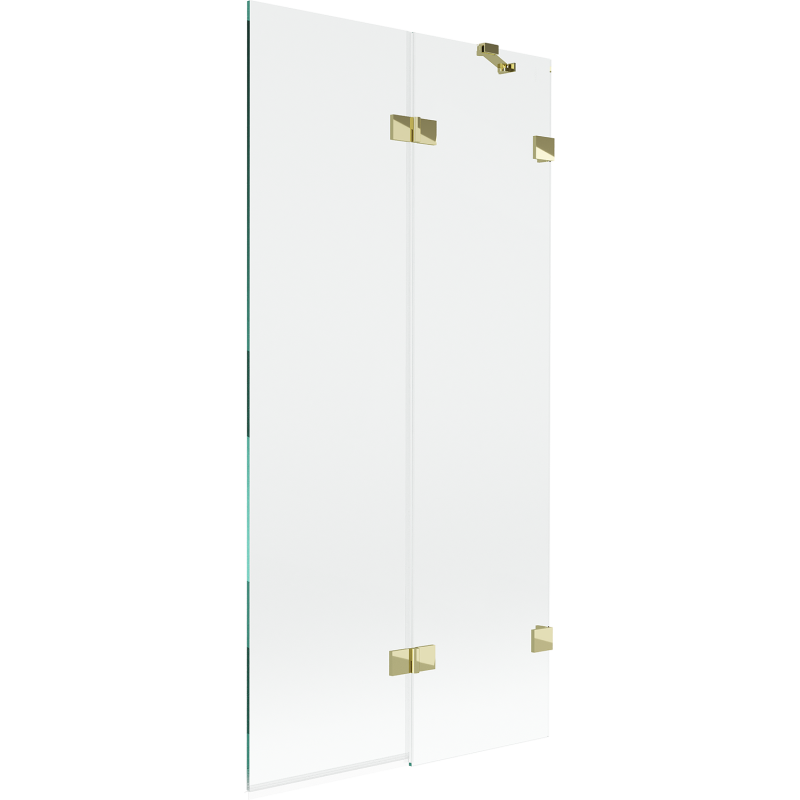 Mexen Lunar parawan nawannowy 2-skrzydłowy prawy 90 x 150 cm, transparent, złoty - 897-090-100-50-00-P