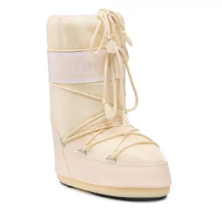 Śniegowce damskie - Śniegowce MOON BOOT - Nylon 14004400082 Cream - grafika 1