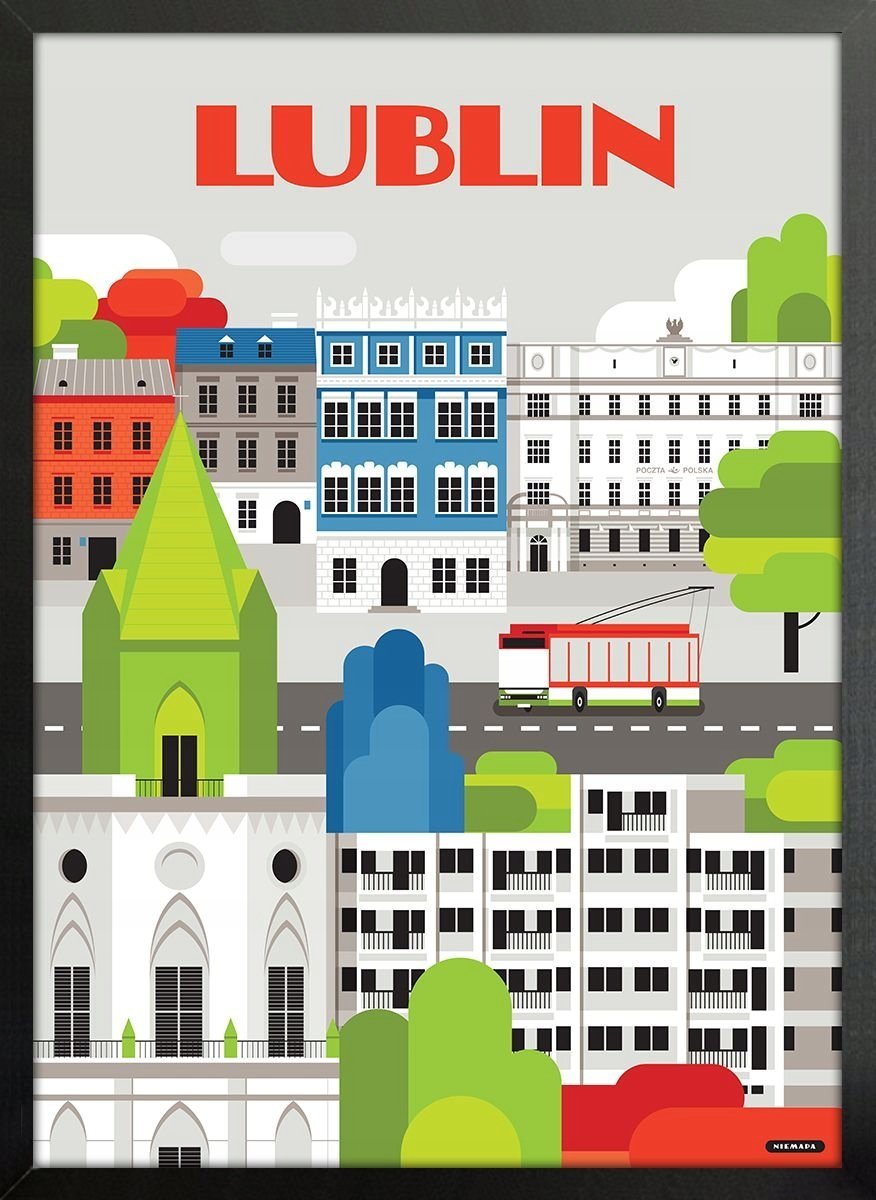 PODKŁADKA POD MYSZ Z Nadrukiem 22x18 cm Podróżniczy Lublin Tekst Prezent