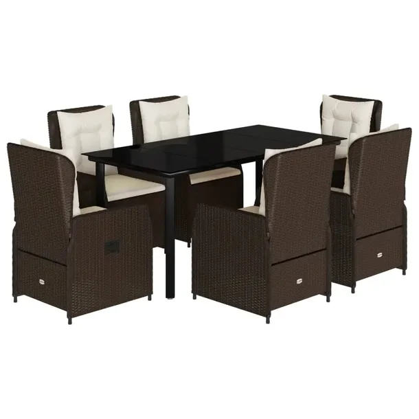 Zestaw mebli ogrodowych rattanowy 160x80 czarny-brązowy