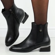 Botki damskie - Czarne botki damskie na obcasie Vinceza 58347 - miniaturka - grafika 1