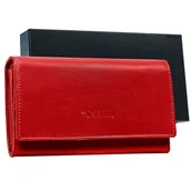 Portfele - Duży, skórzany portfel damski CAVALDI, 9,5 x 16,5 x 3 cm, na zatrzask - miniaturka - grafika 1