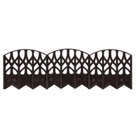 Ogrodzenia - Płotek ogrodowy ażurowy ozdobny obrzeże 5,1mb brązowy palisada ogrodzenie - miniaturka - grafika 1