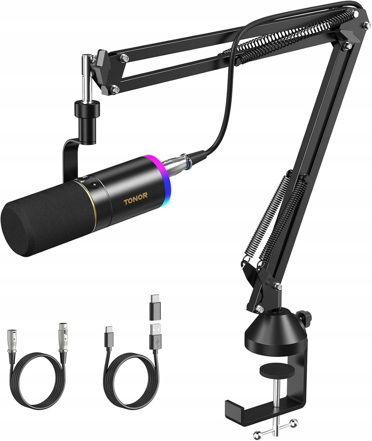 Mikrofon Relacart TONOR TD520S+ mikrofon gamingowy XLR/USB z ramieniem