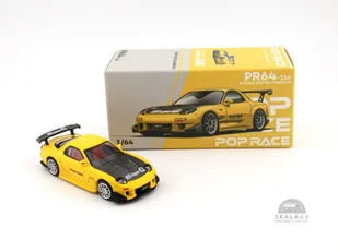 POP RACE PR64-0116 Mazda RX-7 (FD) Re Amemiya Widebody Yellow PR640116 - Samochody i pojazdy dla dzieci - miniaturka - grafika 1