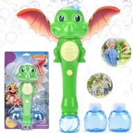 Bańki mydlane - DLA DZIECI RÓŻDŻKA DINOZAUR DO BANIEK MYDLANYCH ŚWIATŁO - miniaturka - grafika 1