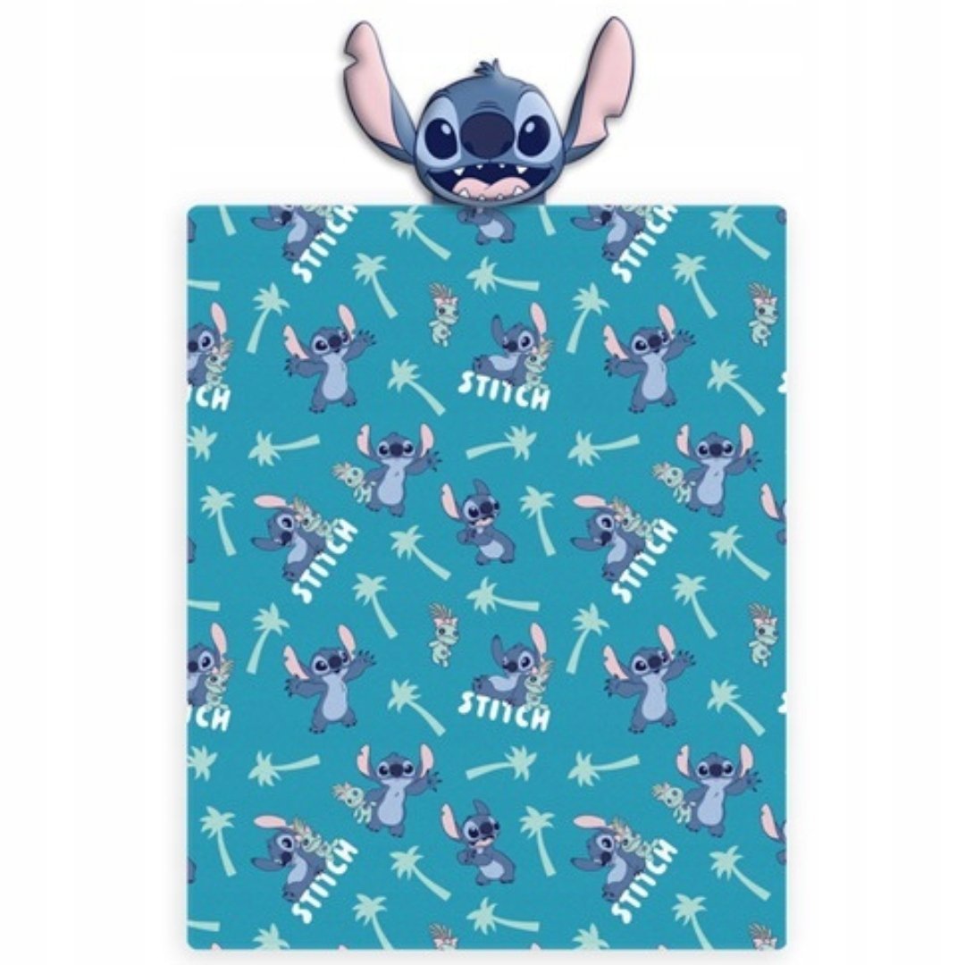 Kocopoduszka Stitch Koc 120x150 Poduszka 35x35 Licencyjna Niebieska