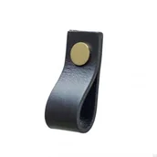 Zawiasy, okucia i inne akcesoria - Uchwyt meblowy Loop Skórzany Brązowy ze Złotym - miniaturka - grafika 1