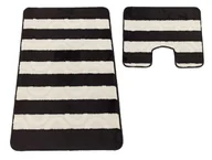 Dywaniki łazienkowe - Komplet nowoczesnych czarno - białych dywaników łazienkowych C9-M29 - miniaturka - grafika 1