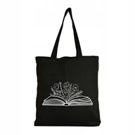 Torby i wózki na zakupy - Eko Torba Bawełniana na ramię Shopper Eco Torebka Zakupy Książka one line - miniaturka - grafika 1