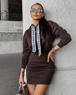 Sukienka damska OLAVOGA EVORA 2024 brąz S - Fashionplace - Sukienki - miniaturka - grafika 1