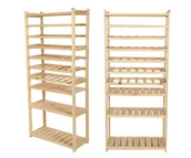 Regały - Regał Drewniany Do Spiżarni Lsr P4W6S0 Naturalny, Półki Proste 4 Szt, Półki Na Wino 6 Szt, Drewno Sosnowe / Wamar-Sosenka - miniaturka - grafika 1