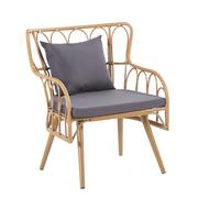 Fotele i krzesła ogrodowe - Fotel TORVI pleciony naturalny 72x67x84 cm HOMLA - miniaturka - grafika 1