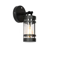 Lampy ogrodowe - QAZQA Kinkiet zewnętrzny czarny IP44 z czujnikiem światło-ciemność - Ruben - miniaturka - grafika 1