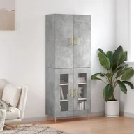 Witryny - vidaXL Witrynka, szarość betonu 69,5x34x180 cm materiał drewnopochodny - miniaturka - grafika 1
