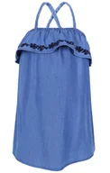 Sukienki - Jeansowa sukienka z granatowym haftem 7-8 lat 128 cm - miniaturka - grafika 1