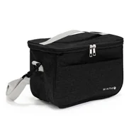 Torby i wózki na zakupy - Torba termiczna plażowa 8L, piknikowa na jedzenie, napoje, z paskiem czarna Be-active.pl - miniaturka - grafika 1