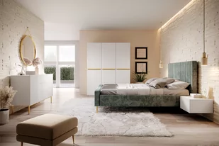 Szafa Nicole 150 cm - biały mat / złote uchwyty - Szafy - miniaturka - grafika 3