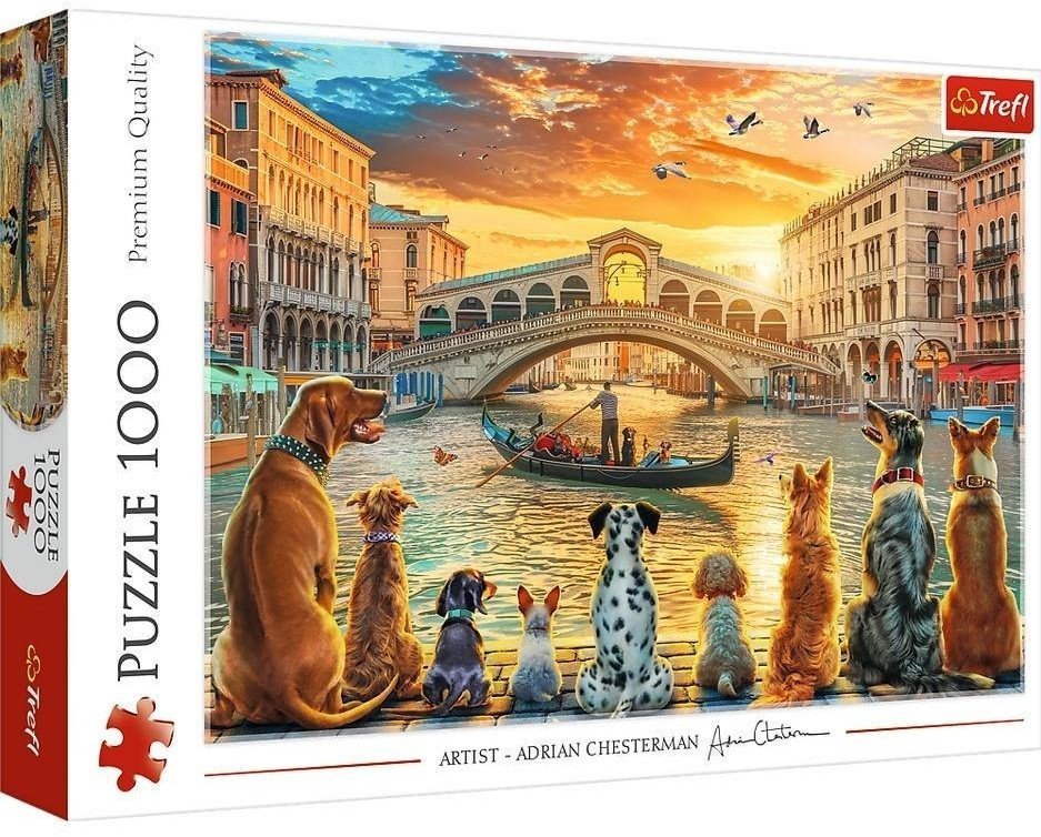 Puzzle 1000 Pieski w Wenecji TREFL