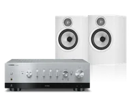 Zestawy stereo - Yamaha R-N800A (srebrny) + 606 S3 (biały) - miniaturka - grafika 1