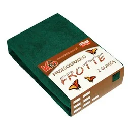Prześcieradło frotte z gumką 60x120 zielone butelkowe KARO - Prześcieradła dla dzieci - miniaturka - grafika 1