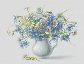 Pasmanteria - Haft krzyżykowy, Zestaw do haftu, Chabry i stokrotki - miniaturka - grafika 1