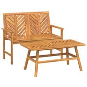 Meble ogrodowe - Ławka i stolik ogrodowy z drewna akacjowego - Viraso 5X - miniaturka - grafika 1