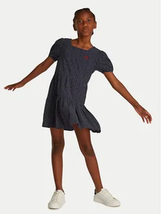Tommy Hilfiger Sukienka codzienna KG0KG08337 M Granatowy Regular Fit - Sukienki i spódniczki dla dziewczynek - miniaturka - grafika 1