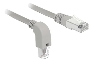 Kabel sieciowy Delock RJ45 Cat.5e SF / UTP kątowy w dół / prosty 1m - Kable miedziane - miniaturka - grafika 1