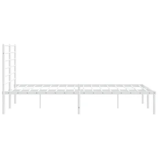 Metalowa rama łóżka z wezgłowiem biała, 140x200 cm Lumarko! - Łóżka - miniaturka - grafika 8